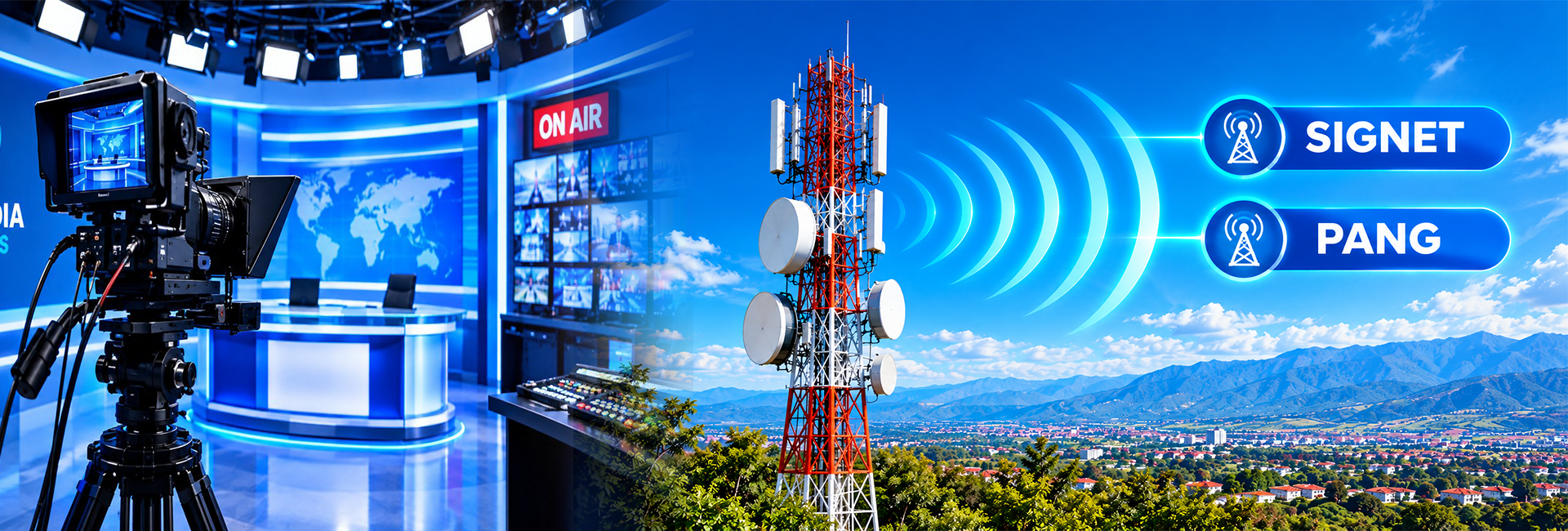 HEXMEDIA studio and terrestrial transmission sites